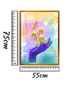  Çerçeveli Kanvas Baskı Tablo  Çiçek Temalı Soyut  Resim Altın Renk Çerçeve ÖLÇÜ 55cmx75cm
