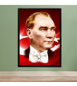 Çerçeveli Atatürk Resim Kanvas Baskı Tablo   