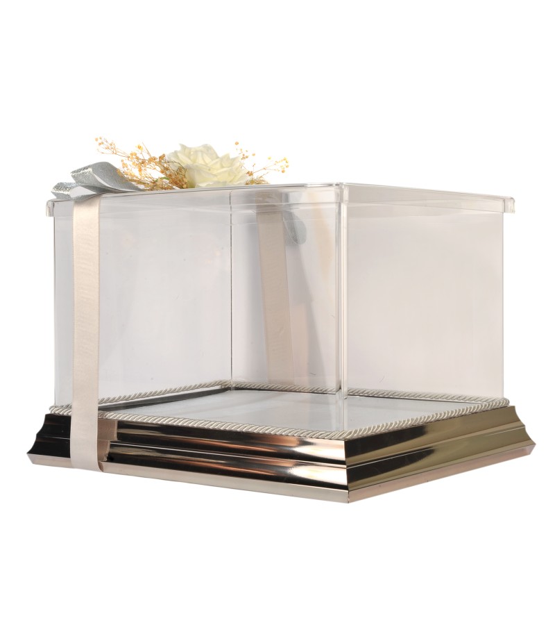 SÖZ NİŞAN DAMAT BOHÇA KUTUSU  - BOHÇA KUTUSU -PLEKSİ KUTU-HEDİYE KUTUSU 35 CM X25 CM X 20 CM ÖLÇÜLERİNDE