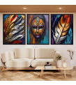 Çerçeveli  Soyut Modern 3 Parça Kanvas Tablo Set