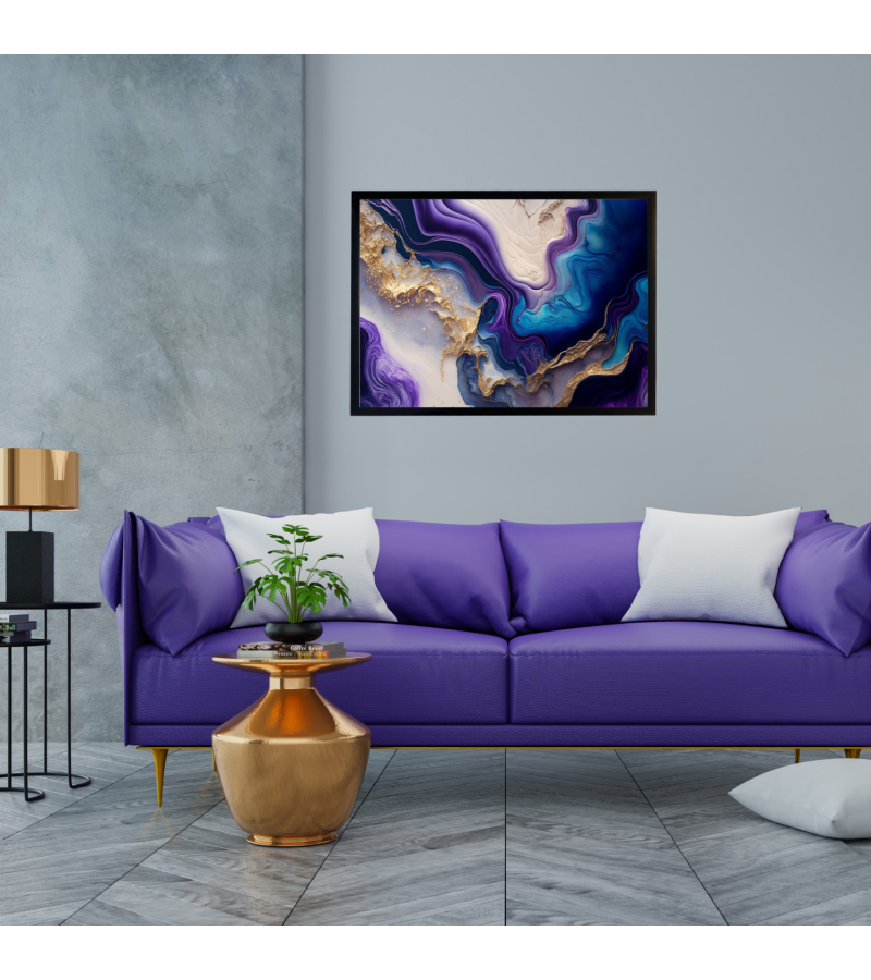 Çerçeveli  Soyut Modern Desenli  Kanvas Baskı Tablo