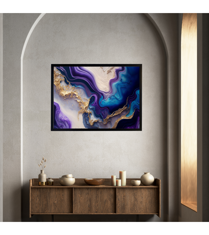 Çerçeveli  Soyut Modern Desenli  Kanvas Baskı Tablo