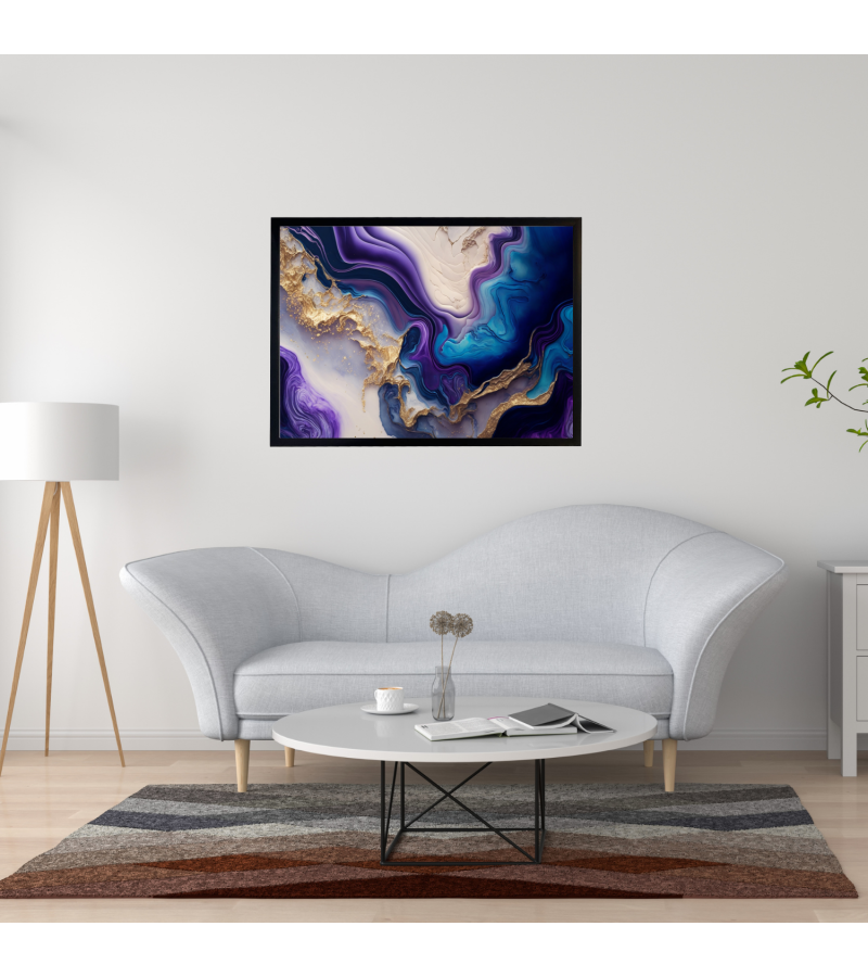 Çerçeveli  Soyut Modern Desenli  Kanvas Baskı Tablo