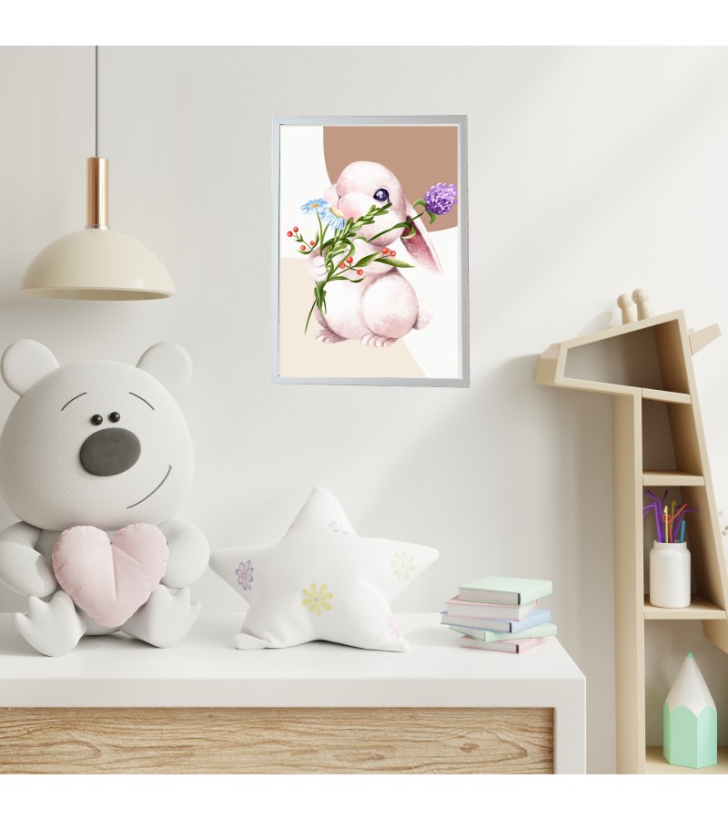 Bebek ve Çocuk Odası  Beyaz Çerçeveli Yüksek Çözünürlükte Kanvas Baskı Tablo