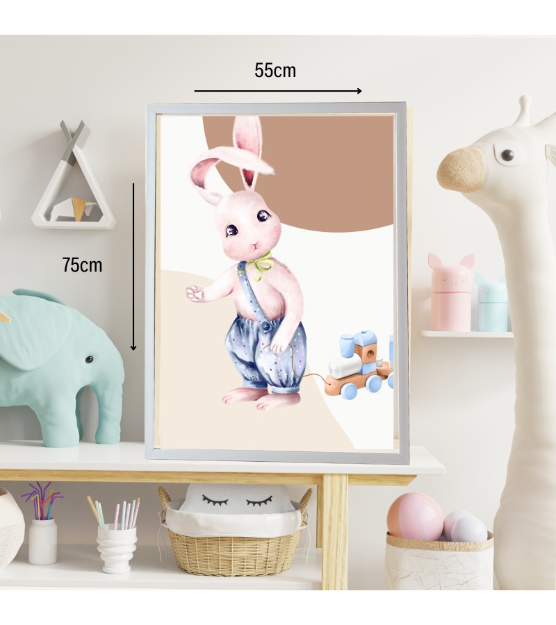 Bebek ve Çocuk Odası  Beyaz Çerçeveli Yüksek Çözünürlükte Kanvas Baskı Tablo