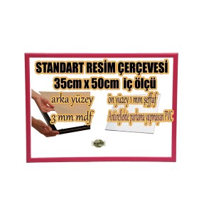 STANDART BOŞ ÇERÇEVE - 35CM X 50CM İÇ ÖLÇÜ -RENK FUŞYA  -ARKA YÜZEY MDF- ÖN YÜZEY 1MM ANTİREFLEKTİF  PVC