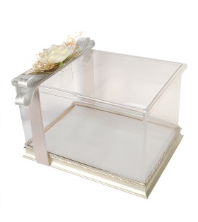 PLEKSİ SÖZ NİŞAN BOHÇA HEDİYE KUTUSU 35 CM X 25 CM X 20 CM ÖLÇÜLERİNDE -GÜMÜŞ RENK ÇERÇEVE