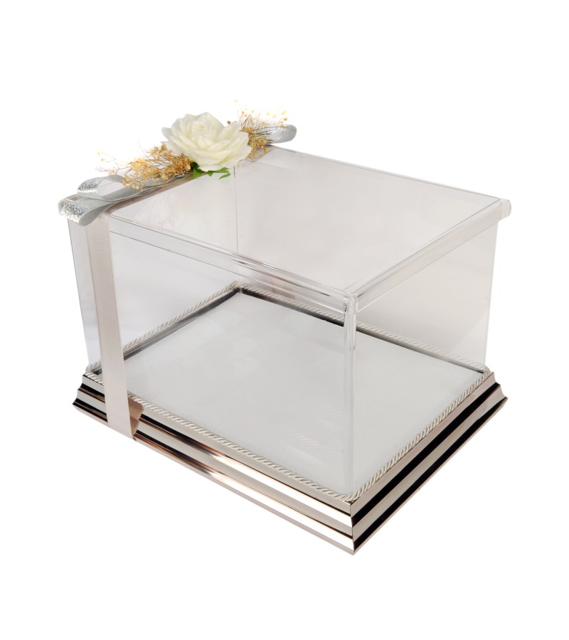 SÖZ NİŞAN DAMAT BOHÇA KUTUSU  - BOHÇA KUTUSU -PLEKSİ KUTU-HEDİYE KUTUSU 35 CM X25 CM X 20 CM ÖLÇÜLERİNDE