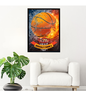 Siyah Çerçeveli Kanvas Baskı Tablo Basketbol Temalı Resim ÖLÇÜ 55cmx75cm