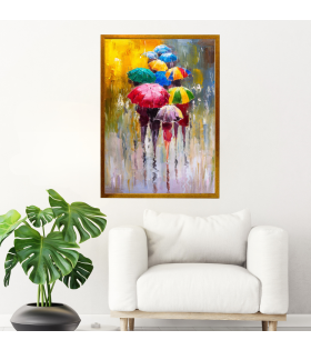 Çerçeveli Kanvas Baskı Tablo Modern Soyut  Resim Altın Renk Çerçeve ÖLÇÜ 55cmx75cm