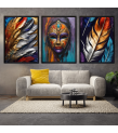 Çerçeveli  Soyut Modern 3 Parça Kanvas Tablo Set