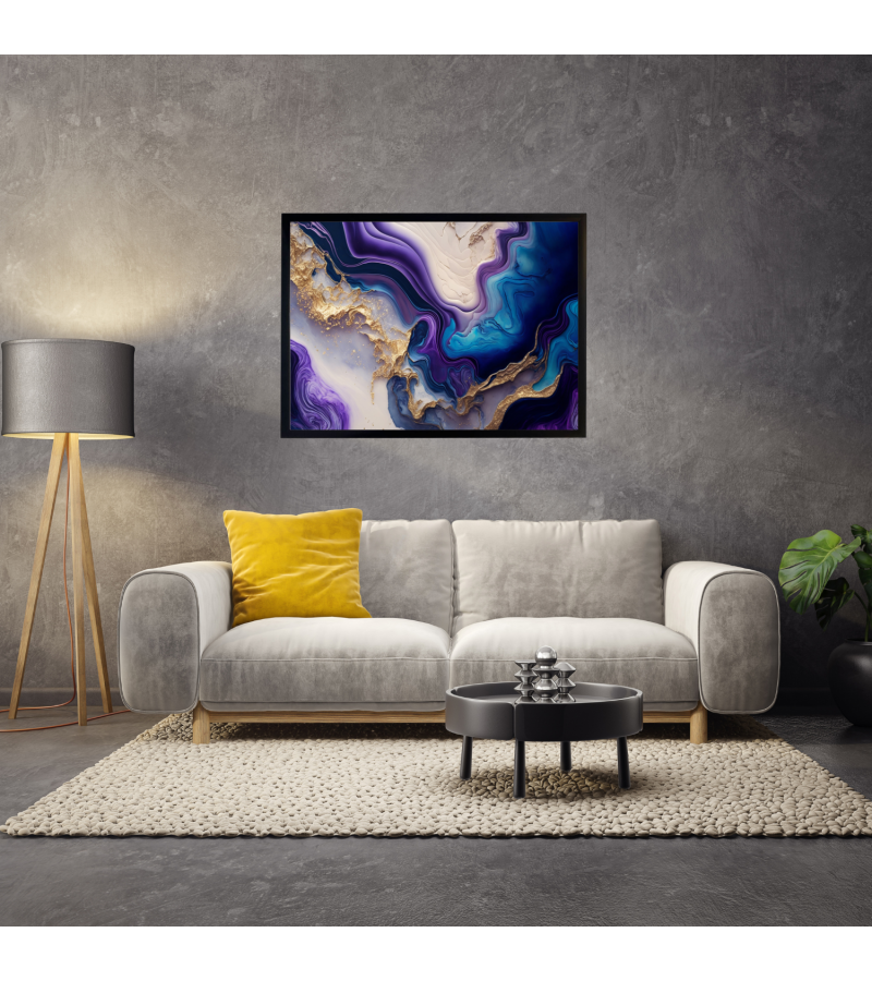 Çerçeveli  Soyut Modern Desenli  Kanvas Baskı Tablo