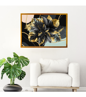 Çerçeveli Çiçek Desen Modern Kanvas Baskı Tablo