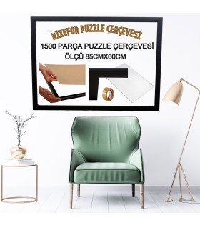 1500 Parça Puzzle Çerçevesi Renk Siyah