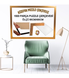 1500 Parça Puzzle Çerçevesi Renk Altın