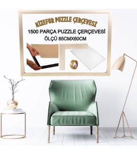 1500 Parça Puzzle Çerçevesi Renk Gümüş