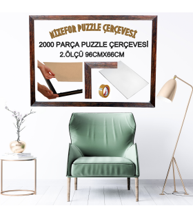 2000 Parça Puzzle Çerçevesi 2.ölçü 96cm x 66cm Renk Kahve