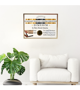 35cmX 50cm Ölçü Gümüş Renk Poster Evrak Fotoğraf Resim Çerçevesi