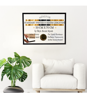 50cm x 70cm Ölçülerinde Poster Afiş Resim Çerçevesi Renk Siyah