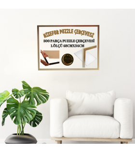 Puzzle Yapboz Çerçevesi 260 ve 500 Parça 48cm x 34cm Ölçülerinde Gümüş Renk Çerçeve