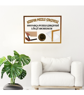 Puzzle Yapboz Çerçevesi 260 ve 500 Parça 48cm x 34cm Ölçülerinde Altın Renk Çerçeve