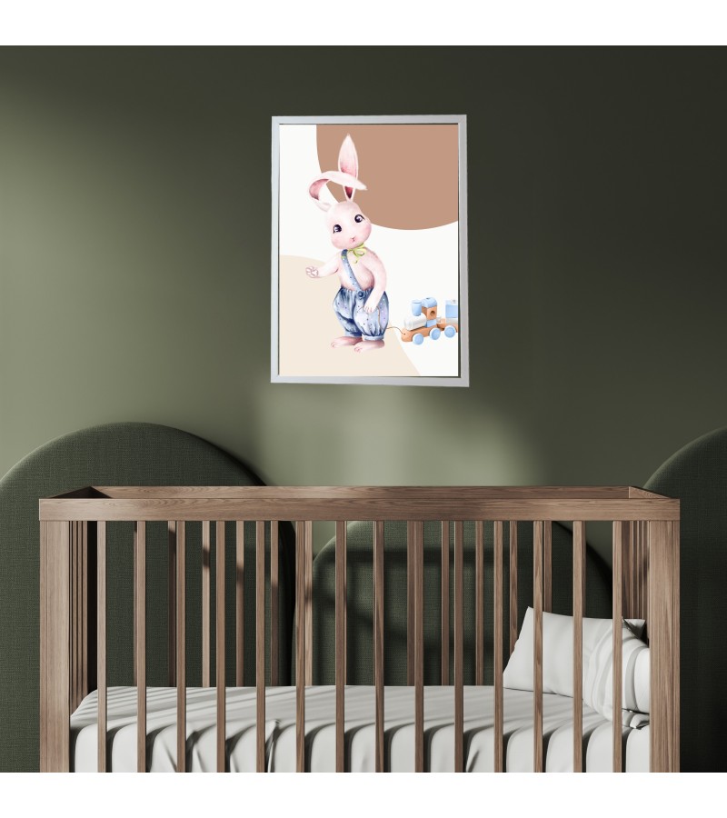 Bebek ve Çocuk Odası  Beyaz Çerçeveli Yüksek Çözünürlükte Kanvas Baskı Tablo